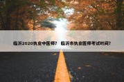 临沂2020执业中医师？ 临沂市执业医师考试时间？