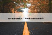 设计素描考研复习？ 考研考设计素描的学校？