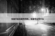 文案只能文案写作吗，文案可以写什么