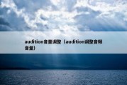 audition音量调整（audition调整音频音量）