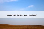 网维推广游戏（网游推广那些工作是真的吗）