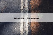 bdge在温州？ 温州beaster？