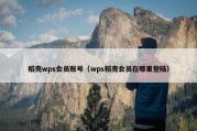 稻壳wps会员账号（wps稻壳会员在哪里登陆）