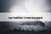 大童户外研学活动（户外研学活动注意事项）