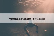 中介服务员工资标准表格？ 中介人员工资？