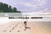 课程表word字体怎么调大（课程表的字体）