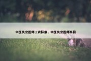 中医执业医师工资标准，中医执业医师高薪