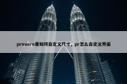 prmiere里如何自定义尺寸，pr怎么自定义界面