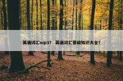 英语词汇mp3？ 英语词汇基础知识大全？