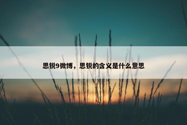 思锐9微博,思锐的含义是什么意思 思锐9微博,思锐的含义是什么意思
