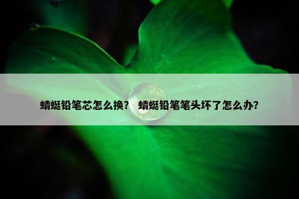 蜻蜓铅笔芯怎么换? 蜻蜓铅笔笔头坏了怎么办? 蜻蜓铅笔芯怎么换? 蜻蜓铅笔笔头坏了怎么办?