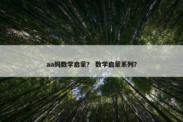 aa妈数学启蒙? 数学启蒙系列? aa妈数学启蒙? 数学启蒙系列?