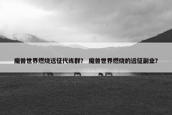 魔兽世界燃烧远征代练群？ 魔兽世界燃烧的远征副业？