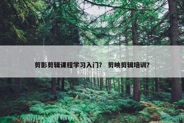 剪影剪辑课程学习入门? 剪映剪辑培训? 剪影剪辑课程学习入门? 剪映剪辑培训?