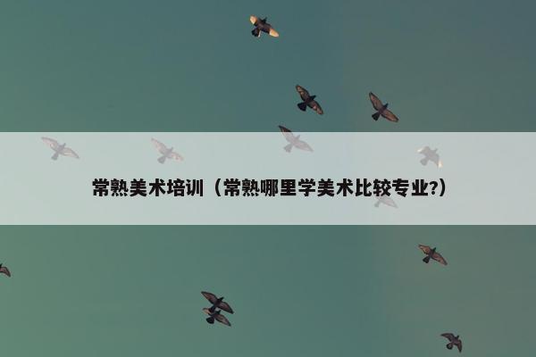 常熟美术培训（常熟哪里学美术比较专业?）