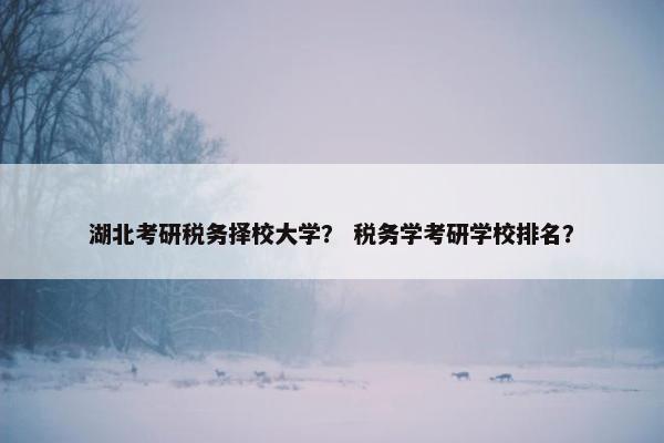 湖北考研税务择校大学? 税务学考研学校排名? 湖北考研税务择校大学? 税务学考研学校排名?