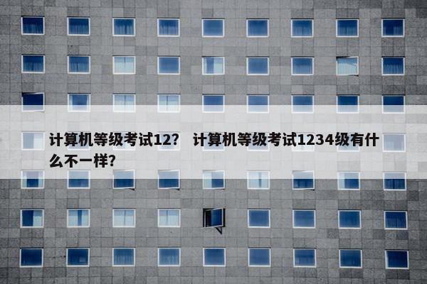 计算机等级考试12？ 计算机等级考试1234级有什么不一样？
