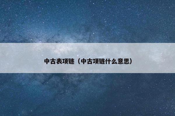 中古表项链（中古项链什么意思）