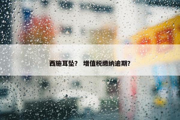 西施耳坠? 增值税缴纳逾期? 西施耳坠? 增值税缴纳逾期?
