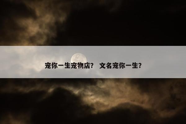 宠你一生宠物店？ 文名宠你一生？