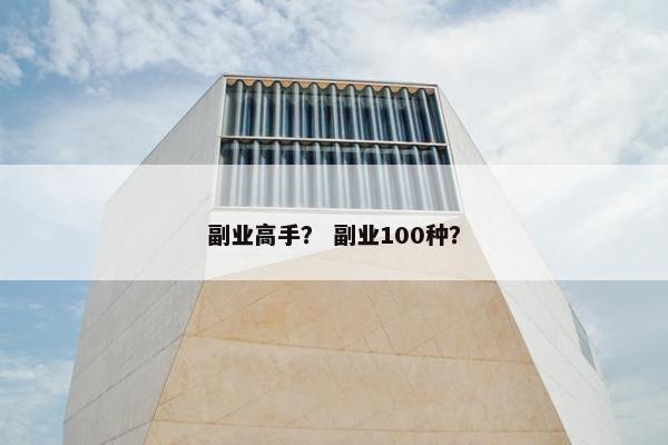 副业高手？ 副业100种？