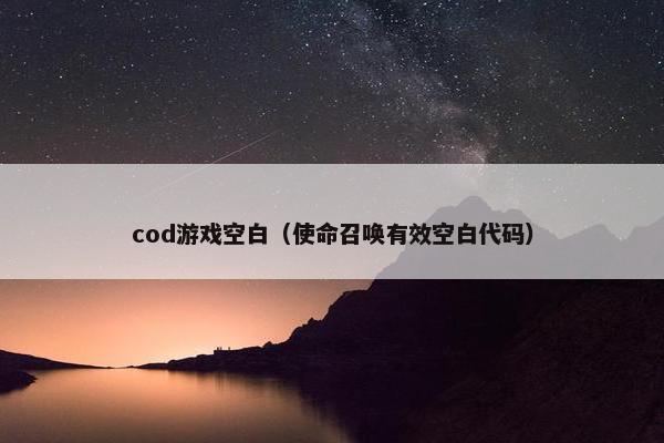 cod游戏空白(使命召唤有效空白代码) cod游戏空白(使命召唤有效空白代码)