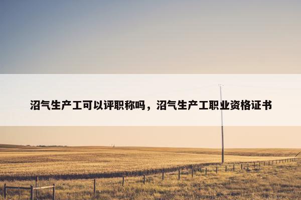 沼气生产工可以评职称吗,沼气生产工职业资格证书 沼气生产工可以评职称吗,沼气生产工职业资格证书