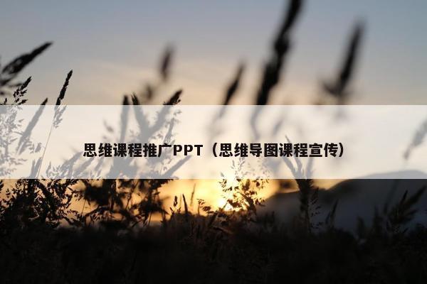 思维课程推广PPT(思维导图课程宣传) 思维课程推广PPT(思维导图课程宣传)