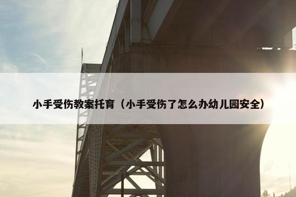 小手受伤教案托育（小手受伤了怎么办幼儿园安全）