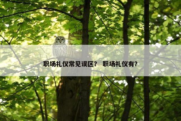 职场礼仪常见误区？ 职场礼仪有？
