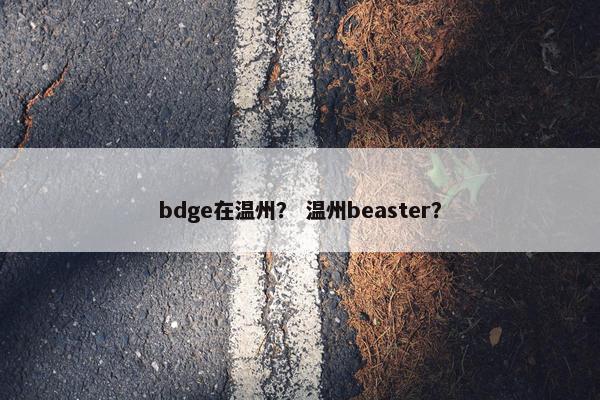 bdge在温州？ 温州beaster？