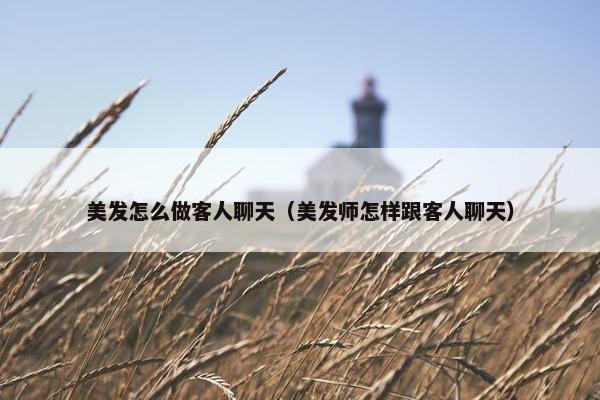 美发怎么做客人聊天(美发师怎样跟客人聊天) 美发怎么做客人聊天(美发师怎样跟客人聊天)