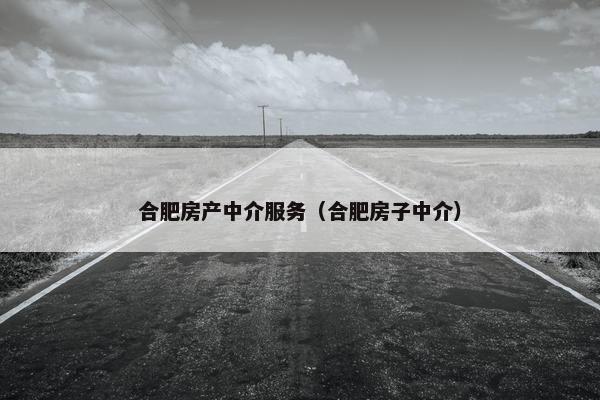 合肥房产中介服务（合肥房子中介）