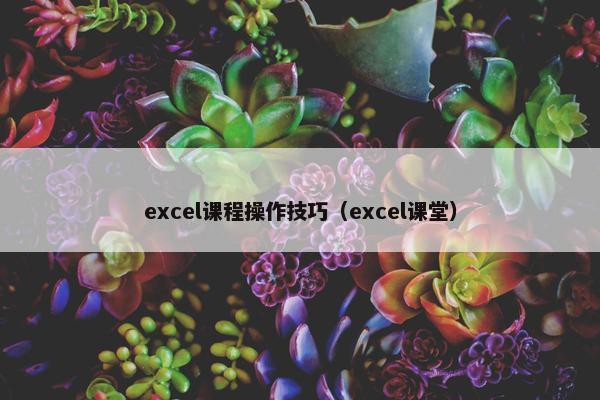 excel课程操作技巧(excel课堂) excel课程操作技巧(excel课堂)